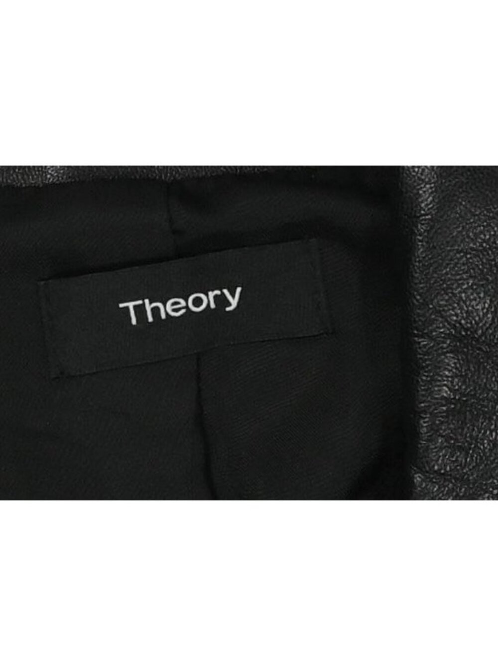 Theory Shrunken Leather Painted Edge Moto Jacket in Black - Picture 2 of 4
